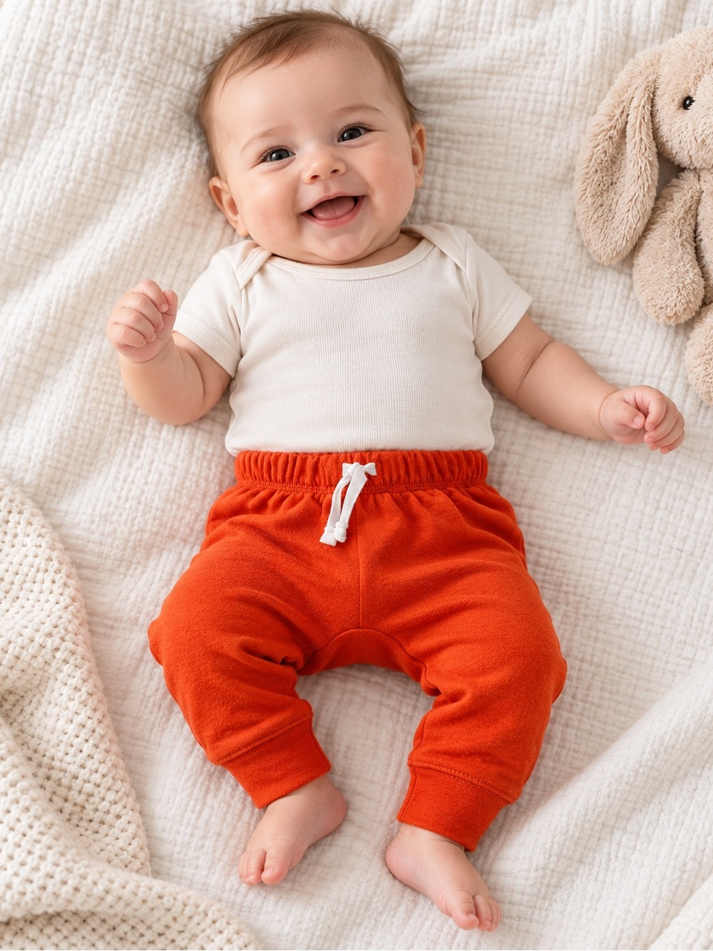 Cat & Jack Orange Baby Jogger Pants with Drawstring